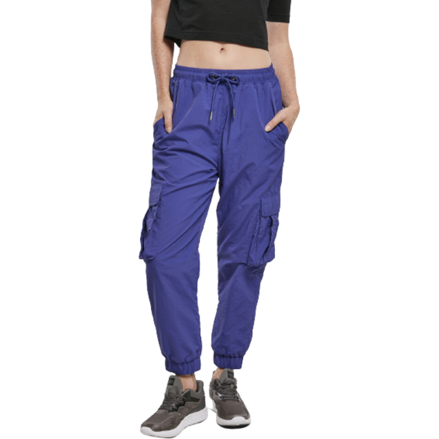 Urban Classics Dambyxor Ladies High Waist Crinkle nylon cargo Pants cargo byxor för kvinnor med fickor i många färger, storlekar XS – 5XL