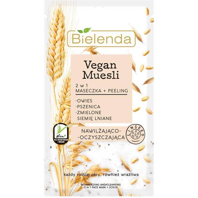 Bielenda veganer Müsli Peeling Mask 2n1 fugtgivende udrensning 8g