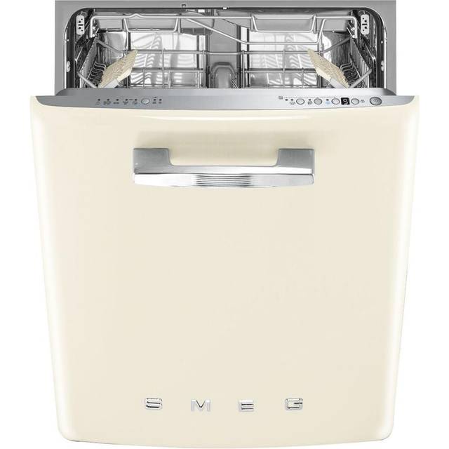 Smeg DIFABCR Fully Integrated Full Size Dishwasher - Cream Control Panel with Fixed Door Fixing Kit - B Rated
