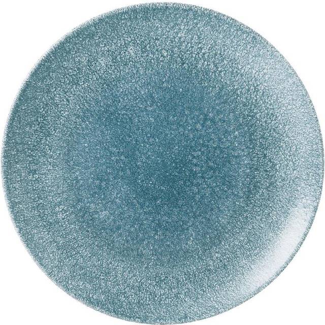 Churchill Studio Prints Raku Large Round Coupe Plate Topaz Blue 288mm