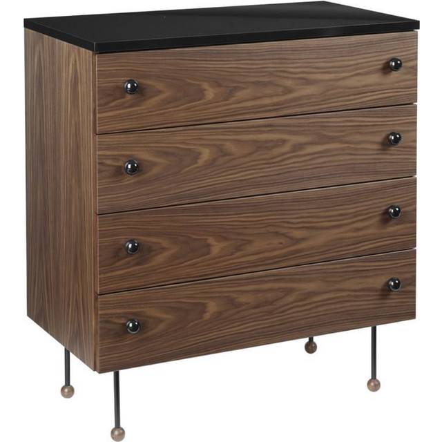 Gubi - 62 Dresser / 4 Drawers - Byråer - Greta Magnusson Grossman - Träfärgad,Svart - Metall/Trä
