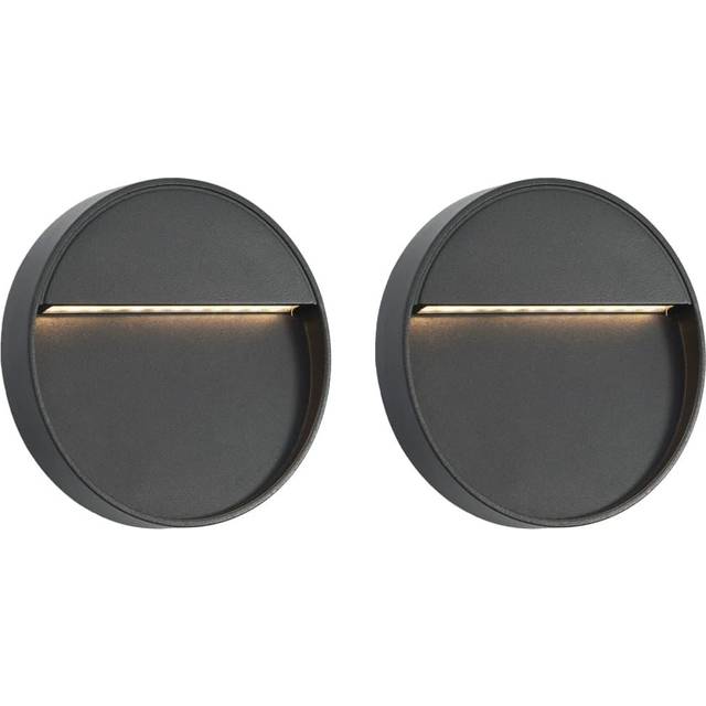 vidaXL Outdoor LED Wall Lights 2 pcs 3 W Black Round