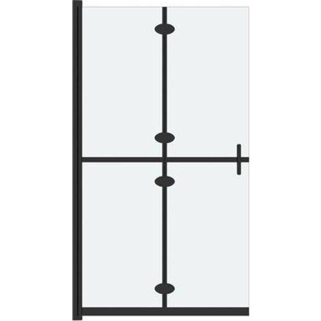 vidaXL Foldable Walk-in Shower Wall Frosted ESG Glass 90x190 cm - Transparent