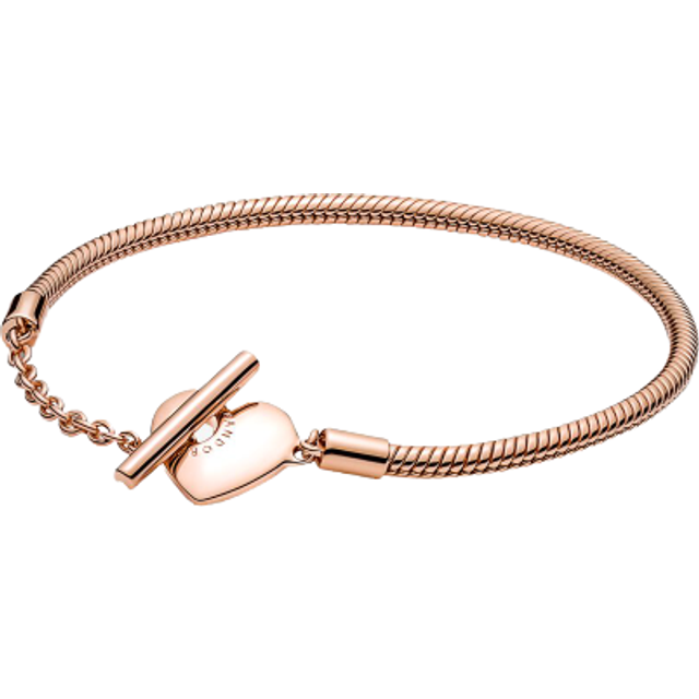 Pandora Moments Rose Gold Heart T-Bar Bracelet - 20cm