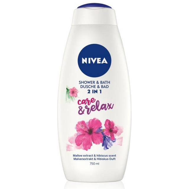 NIVEA Care & Relax Badskum och duschtvål 2-i-1 750 ml