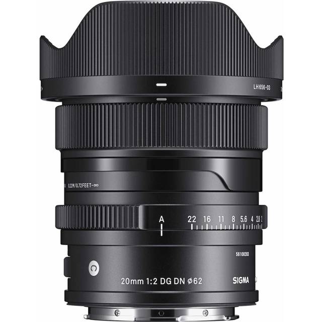 Sigma 20mm F2 Contemporary DG DN Camera Lens for L Mount in Black