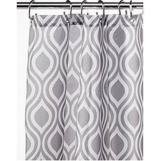 Croydex Medallion Bathroom Shower Curtain - Grey/White