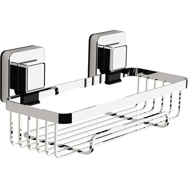 Showerdrape Pushloc Rectangular Basket, Silver