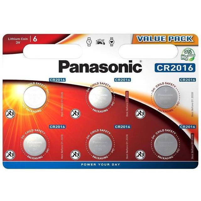 Panasonic CR2016 Coin Cell Batteries | 6 Pack