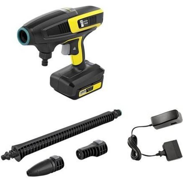 Kärcher batteridriven mellantryckstvätt KHB 6, tryck: 24 bar, Plattstrålemunstycke, Rotojet, Quick Connect, trädgårdsslanganslutning A3 / 4 ", vikt: 1,3 kg, 18 V batteri (medföljer ej)