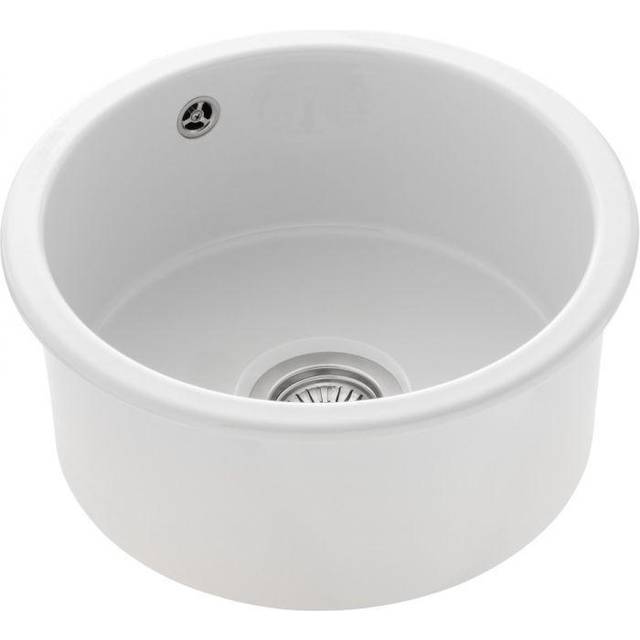 Single Bowl Undermount/Inset Kitchen Sink - White (440mm L X 440mm W)