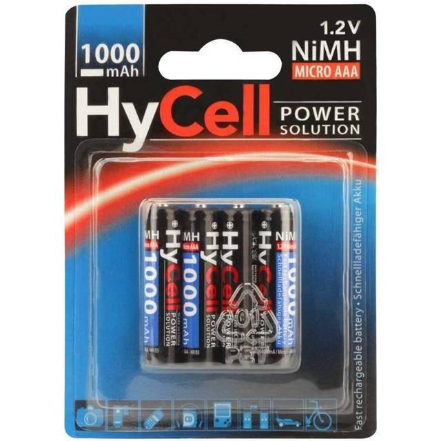 HyCell 5030662 HR03 1000 AAA Rechargeable Battery 800mAh 1.2V 4 pcs