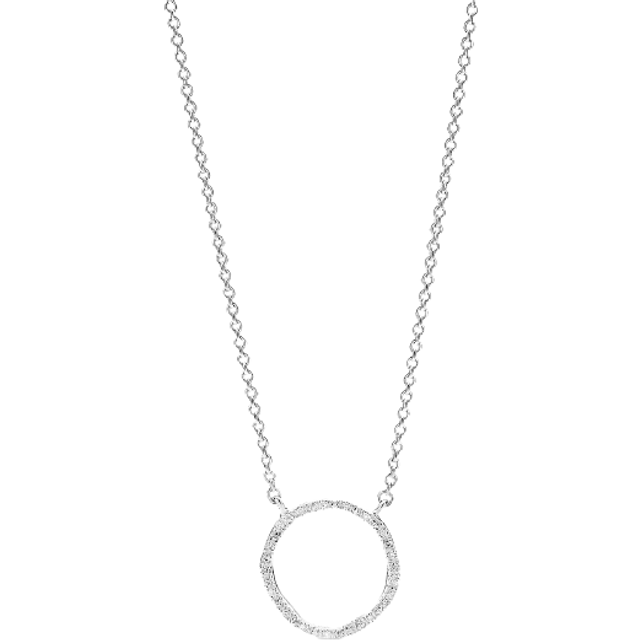 Monica Vinader Womens Sterling Silver (silver) Riva Circle and Diamond Necklace - Sterling silver (Silver)