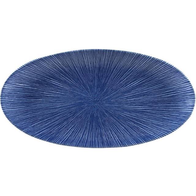Churchill Studio Prints Agano Oval Chefs Plates Blue 299 x 150mm (Pack of 12)