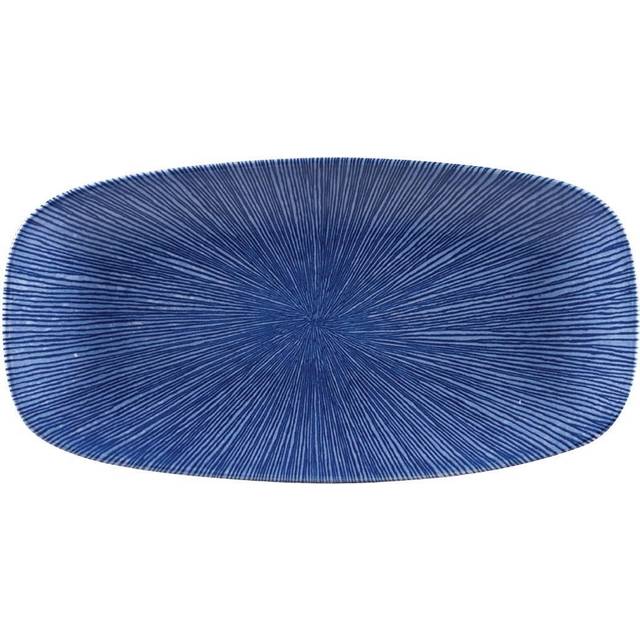 Churchill Studio Prints Agano Blue Chefs Oblong Plate - 11 3/4 x 6"- you get 12