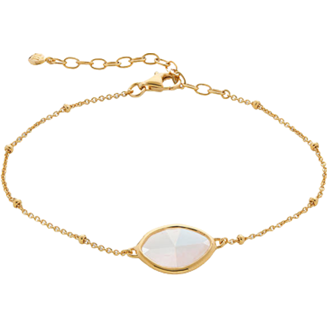 Monica Vinader Petal Moonstone Beaded Chain Bracelet, Gold