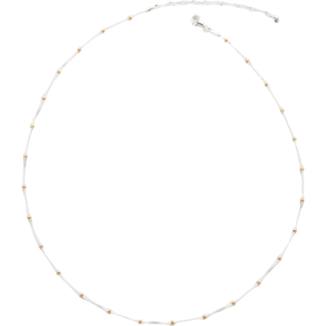 Monica Vinader Mixed Metal Bead Chain Necklace, Silver/Gold