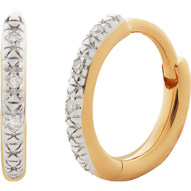 Monica Vinader Riva Diamond Huggie Hoop Earrings