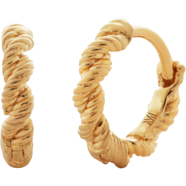 Monica Vinader Corda Huggie Hoop Earrings