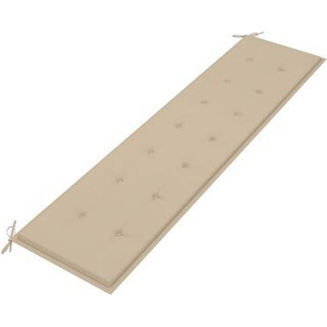 vidaXL Bänkdyna för trädgården beige 200x50x4 cm oxfordtyg