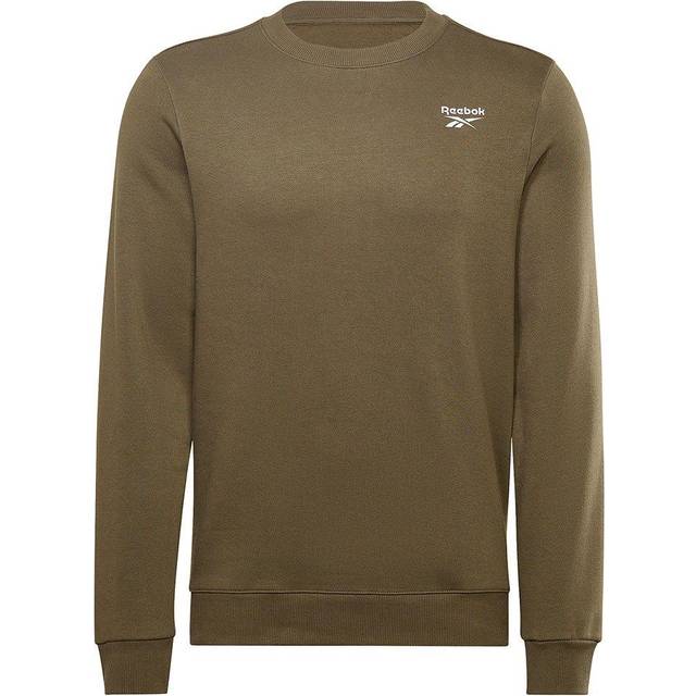Reebok Mäns RI Vänster Bröstlogotyp Crew Sweatshirt Armégrön, 2XL