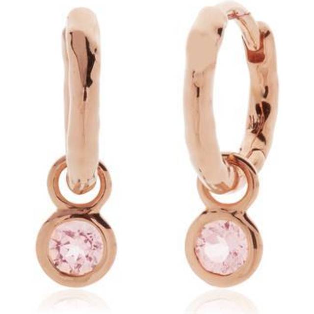 Monica Vinader Womens Pink 18ct Rose Gold-plated Vermeil Sterling Silver and Tourmaline Huggie Earrings - PINK