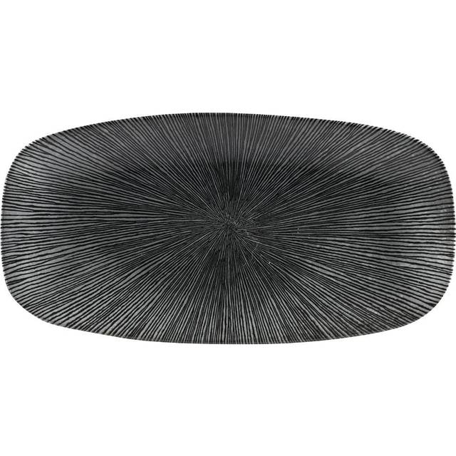 Churchill Studio Prints Agano Black Chefs Oblong Plate - 11 3/4 x 6"- you get 12