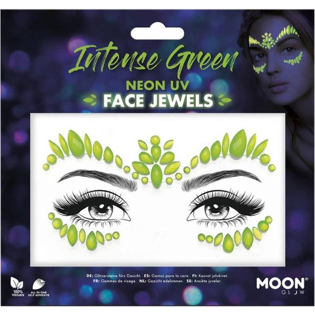 Moon Glow - Neon UV Face Jewels - Intense Green