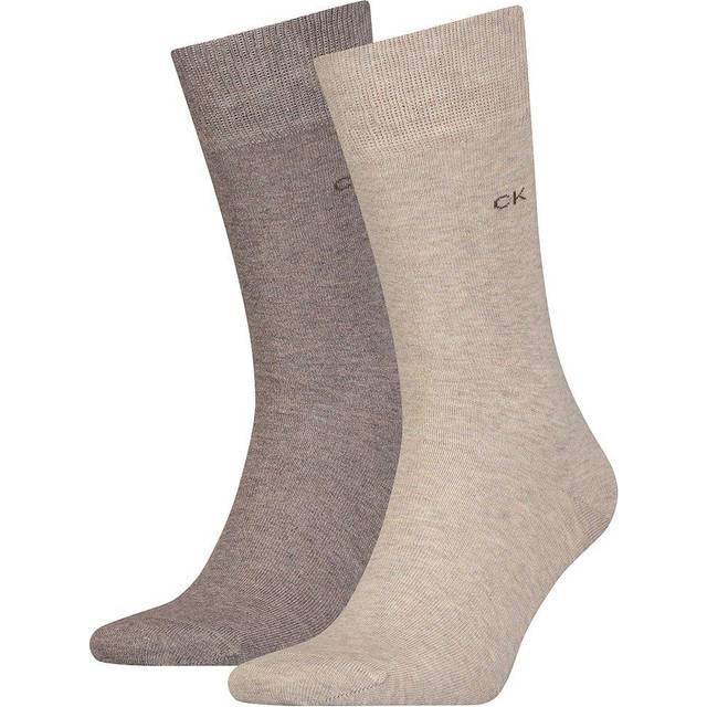 Calvin Klein herrstrumpor (2-pack), Brunt melerad, 16-18