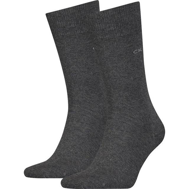 Men's Calvin Klein 2 Pack Mens Crew Classic Socks Grey - Size: 6.5/7/8/7.5