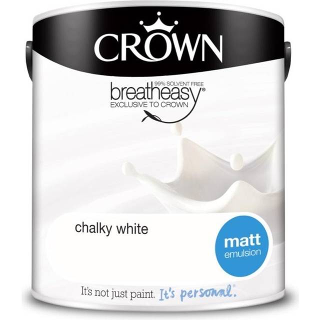 Crown Breatheasy Walls & Ceilings Chalky White Matt Emulsion Paint 2.5L