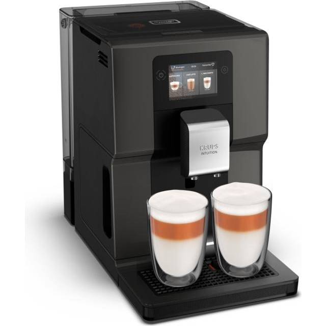 Krups Helautomatisk kaffemaskin EA872B Intuition Preference | med smartphone-liknande 3,5-tums färgpekskärm | Intuitiva färgade ljusindikatorer | 11 personliga drycker | svart