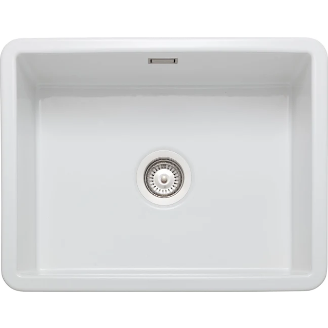 Rangemaster Rustique Single Bowl Inset / Undermount White Ceramic Kitchen Sink