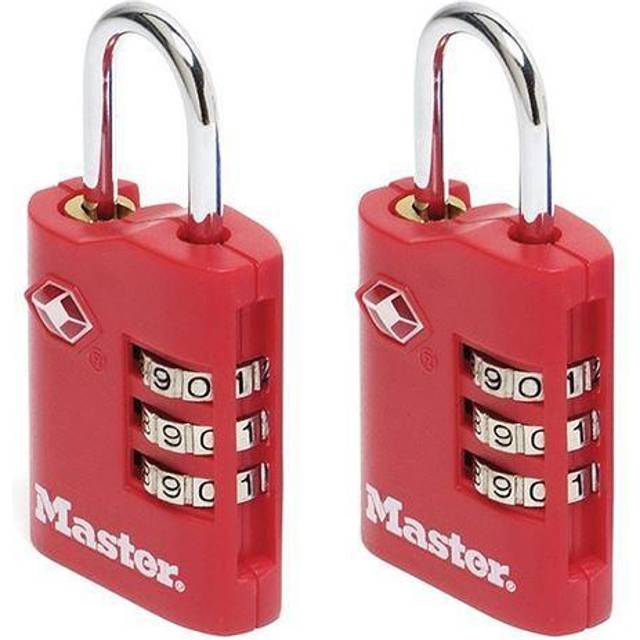 Master Lock TSA 3 Digit Combi Travel Padlocks - Set of 2