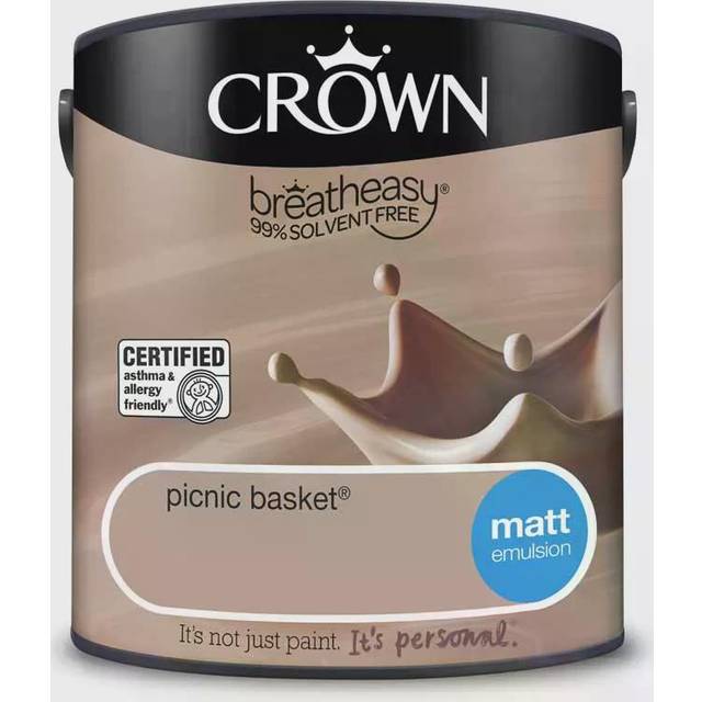 Crown Breatheasy Walls & Ceilings Picnic Basket Matt Emulsion Paint 2.5L - Brown