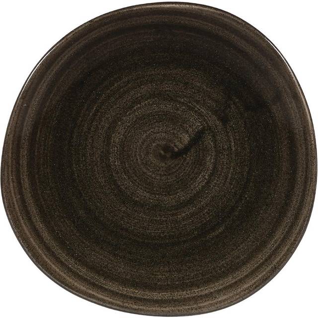 Churchill Stonecast Patina Iron Black Round Trace Plate - 7 1/4"- you get 12 - patina iron black