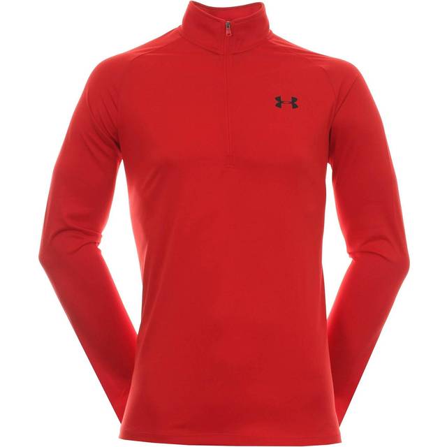 UNDER ARMOUR Training Tech 2.0 1/2 Zip Top - Red/Black, Red / / Black, Size S, Men