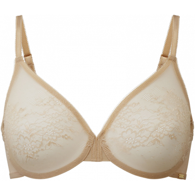 Gossard Womens Glossies Lace Sheer Bra - Beige Elastane - Size 30D