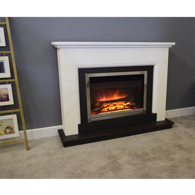 Suncrest Talent White and Black Textured Electric Suite - 95 x 120 x 29.5cm