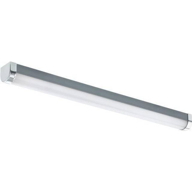 LED bathroom wall light Tragacete 1, vanity mirror lamp with switch, over cabinet lighting made of plastic and metal in silver, white and chrome,