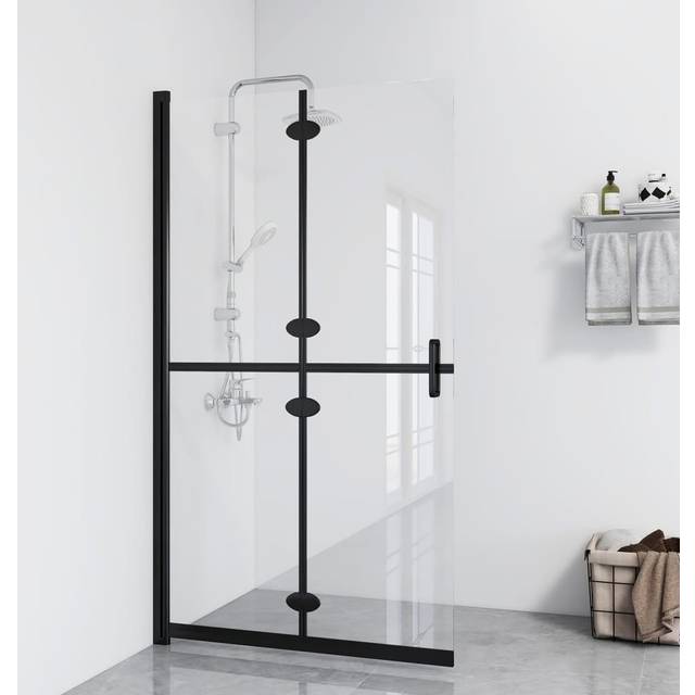 vidaXL Foldable Walk-in Shower Wall Transparent ESG Glass 70x190 cm