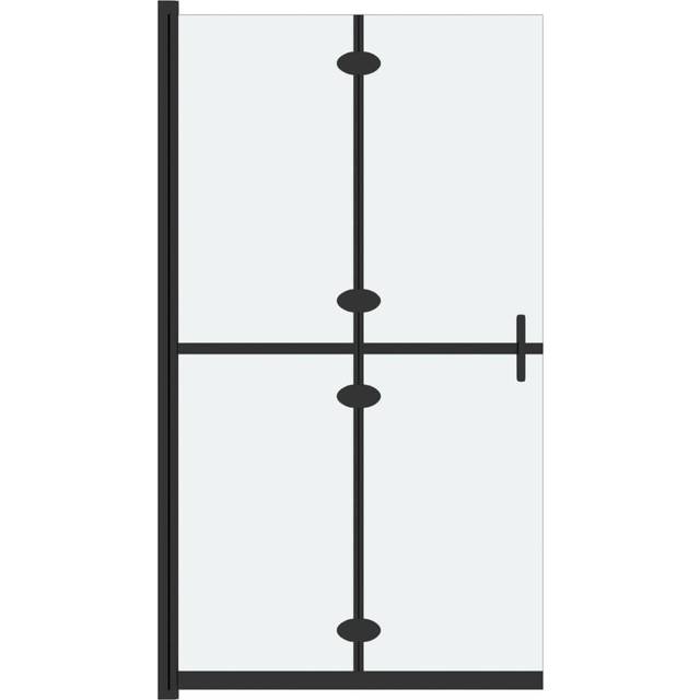 vidaXL Foldable Walk-in Shower Wall Frosted ESG Glass Shower Enclosure Screen