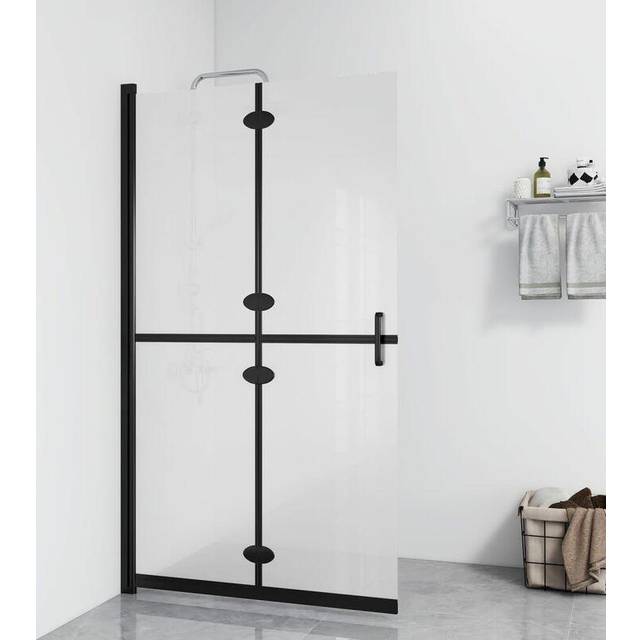 vidaXL Foldable Walk-in Shower Wall Frosted ESG Glass 120x190 cm - Transparent