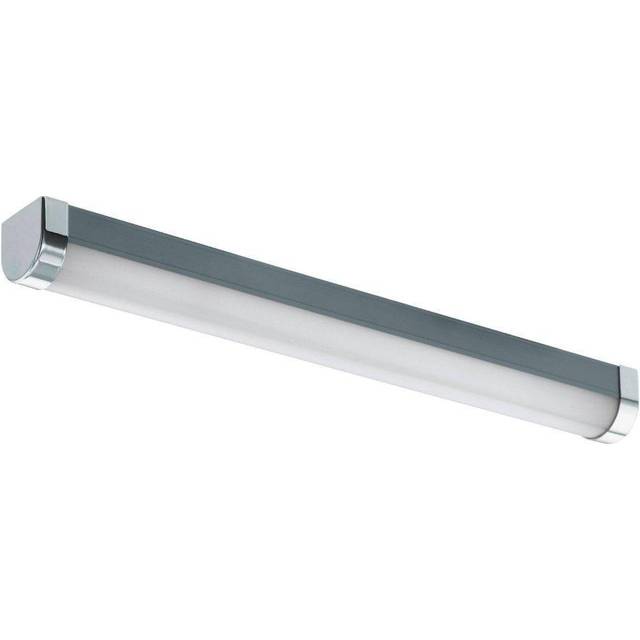LED bathroom wall light Tragacete 1, vanity mirror lamp with switch, over cabinet lighting made of plastic and metal in silver, white and chrome,