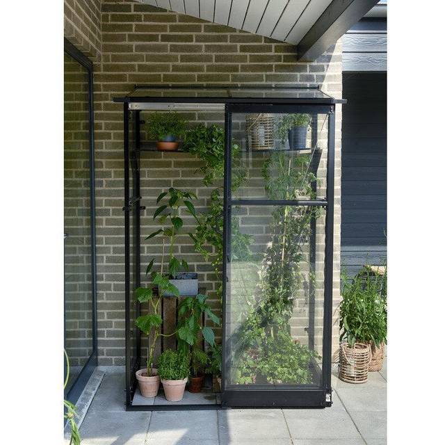 Halls Greenhouses Qube 24 0.8m² Aluminium Sikkerhedsglas, Glas