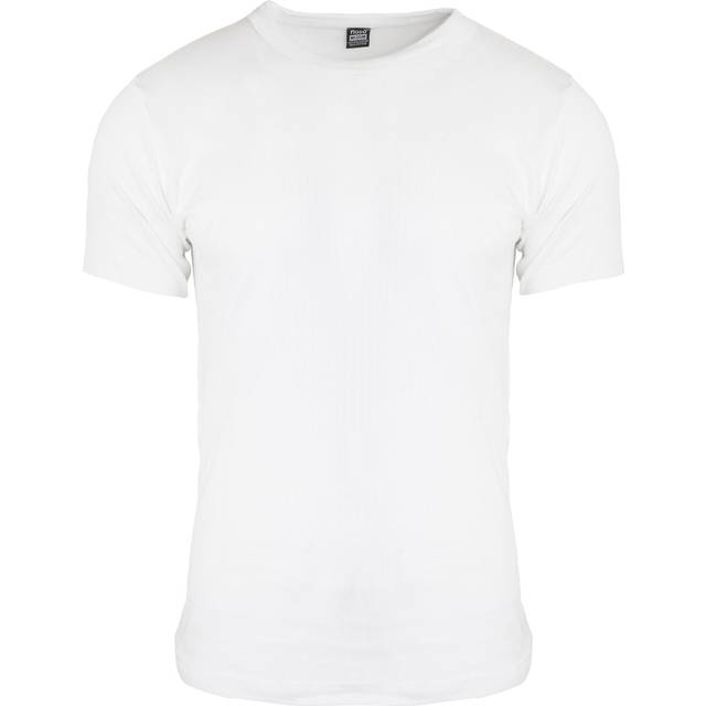 (Chest: 32-34inch (Small), White) FLOSO Mens Thermal Underwear Short Sleeve Vest Top (Viscose Premium Range)