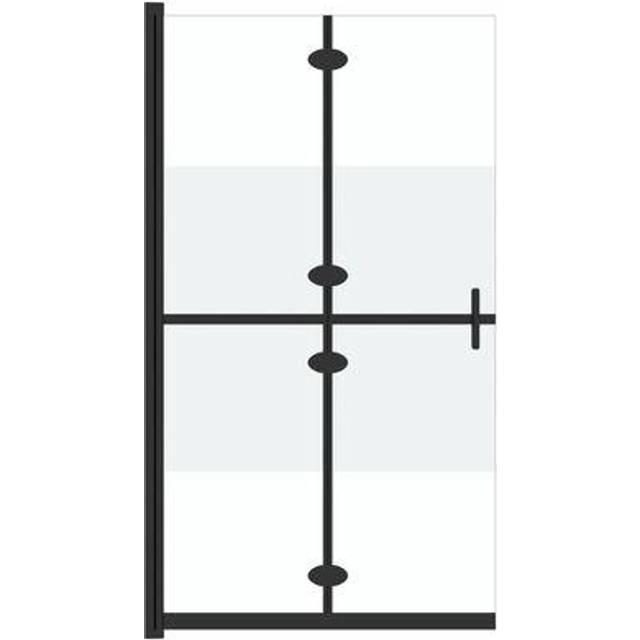 vidaXL Foldable Walk-in Shower Wall Half Frosted ESG Glass 120x190 cm - Transparent