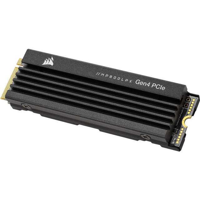Corsair MP600 PRO LPX 4TB PCIe Gen4 x4 NVMe M.2 SSD, Optimized for PS5 (Upp till 7 100 MB/s i sekventiell läshastighet och 6 800 MB/s i sekventiell skrivhastighet, 3D TLC NAND med hög densitet) Svart