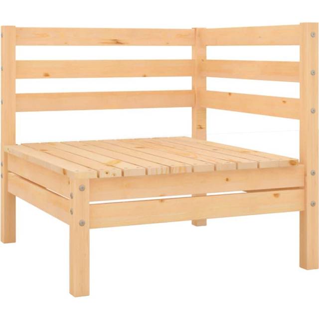 vidaXL Garden Corner Sofa Grey Solid Wood Pine
