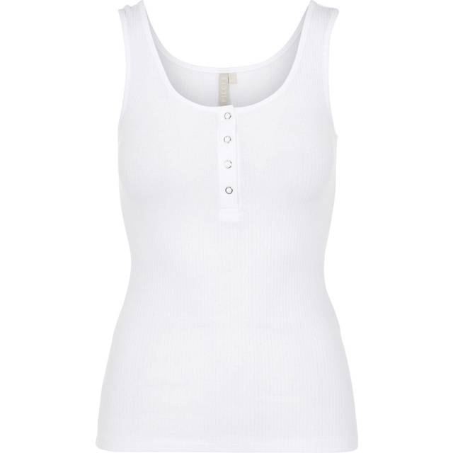 Pieces Bright White Kitte Tank Top - XS